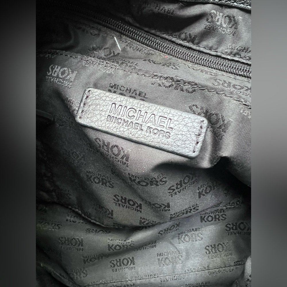 Michael Kors Black Leather Hobo with Front Zip Details - Picture 3 of 3